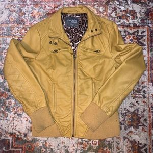 Mustard Faux Leather Jacket
